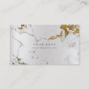 Golden White Grey Marble Vip Business Card