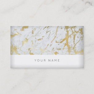 Golden White Marble Vip Business Card