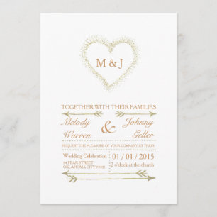 Golden - White Wedding Invitation Card