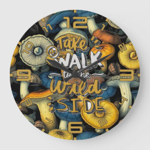 Golden Wild Side Mushroom Clock