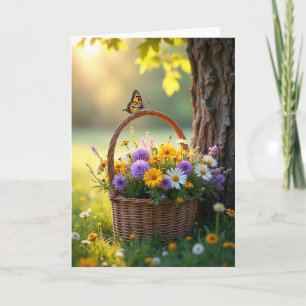 Golden Wildflower Birthday Card