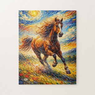 Golden Wind Horse Jigsaw Puzzle