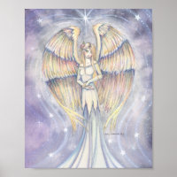 Golden Wing Angel Art Poster by Molly Harrison
