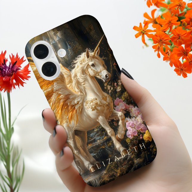 Golden Winged Pegasus Unicorn Greek Mythology Art  Case-Mate iPhone Case (Creator Uploaded)