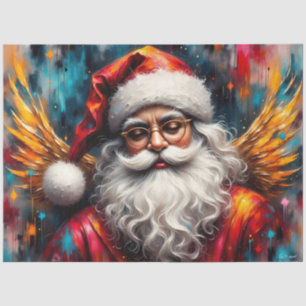 Golden Winged Saint Nick Vintage Christmas Tissue Paper