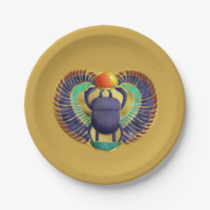 Golden Winged Scarab Paper Plate