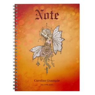 Golden wings and blooming dreams,the magical fairy notebook