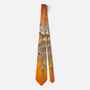 Golden wings and blooming dreams,the magical fairy tie