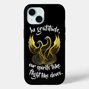 Golden Wings of Gratitude iPhone 15 Case