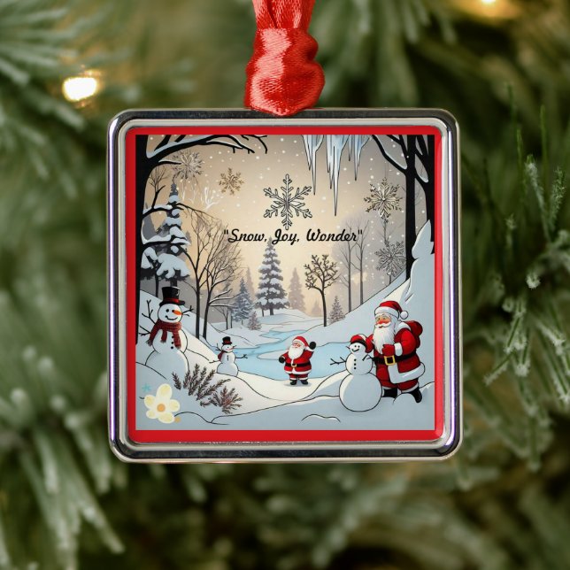 "Golden Winter Dreams" Metal Ornament (Tree)