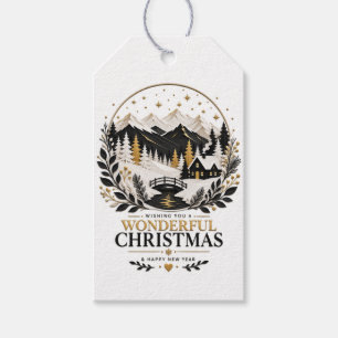 Golden Winter Silhouette 1 Gift Tags