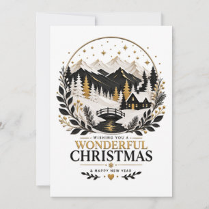 Golden Winter Silhouette 1 Holiday  Card 