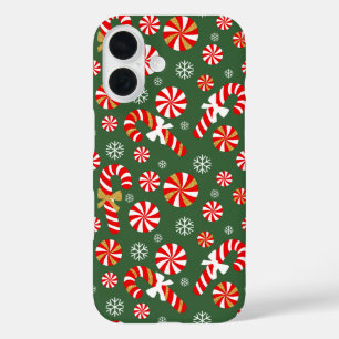 Golden Winter Sweet Snowfall Candy Cane iPhone 16 Case