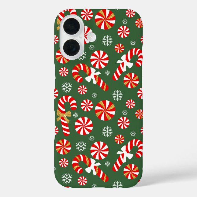 Golden Winter Sweet Snowfall Candy Cane Case-Mate iPhone Case (Back)
