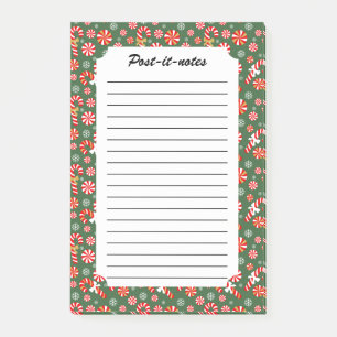 Golden Winter Sweet Snowfall Candy Cane Post-it Notes