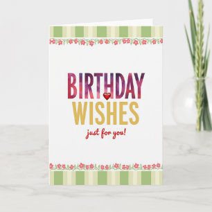 Golden Wishes Birthday Card