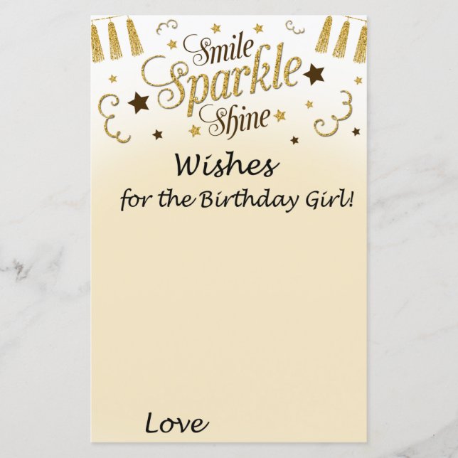Golden Wishes for the birthday girl (Front)