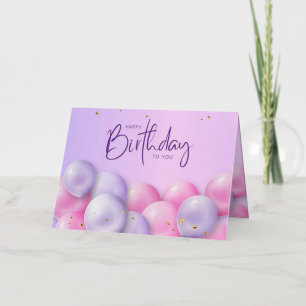 Golden Wishes: Violet Traditional Foiled Birthday Foil Greeting Card