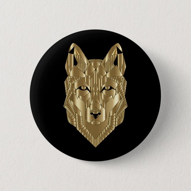 Golden Wolf Button (Front)