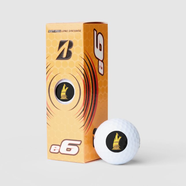 Golden Wolf Head black Bridgestone e6 golf balls 3 (Packaging)