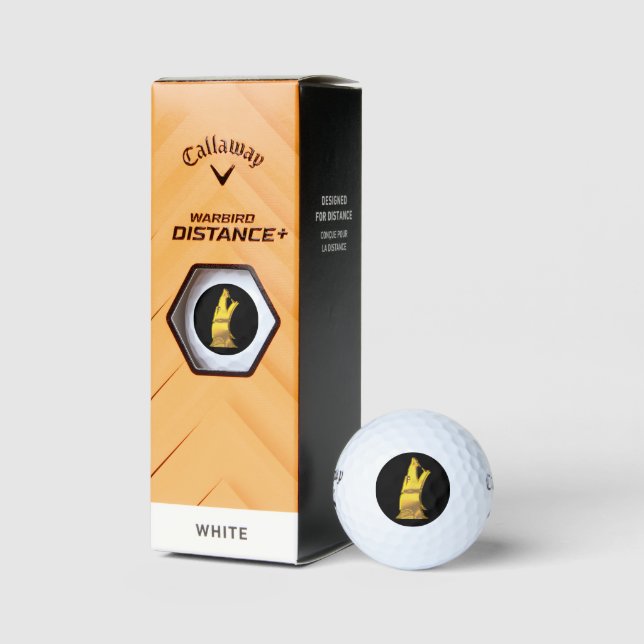 Golden Wolf Head black Callaway Warbird golf balls (Packaging)