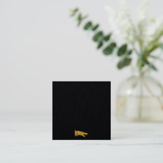Golden Wolf Head black sq business card sm bottom