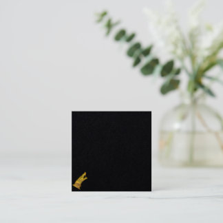 Golden Wolf Head black sq business card sm tilted