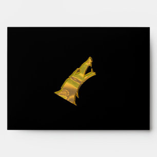 Golden Wolf Head black standard envelopes centre