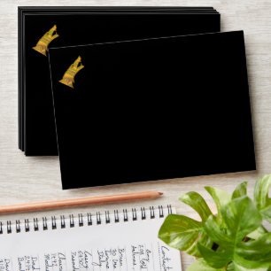 Golden Wolf Head black standard envelopes front
