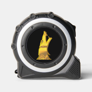Golden Wolf Head black tape measure 1