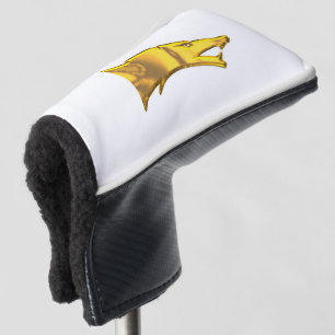 Golden Wolf Head golf club putter cover