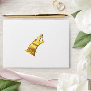 Golden Wolf Head white standard envelopes centre