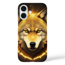 Golden Wolf Illustration in Radiant Glow
