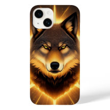 Golden Wolf Illustration in Radiant Glow