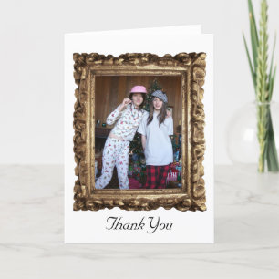 Golden Wooden Frame Photo Card