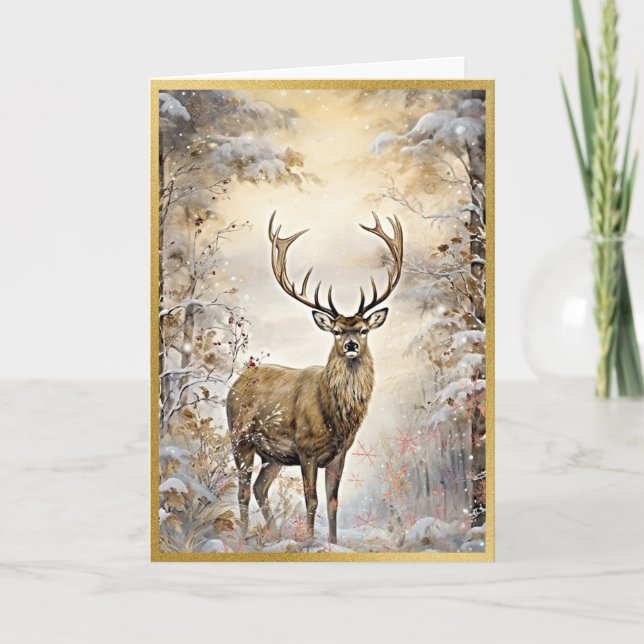 Golden Woodland Elk Beauty Card (Front)