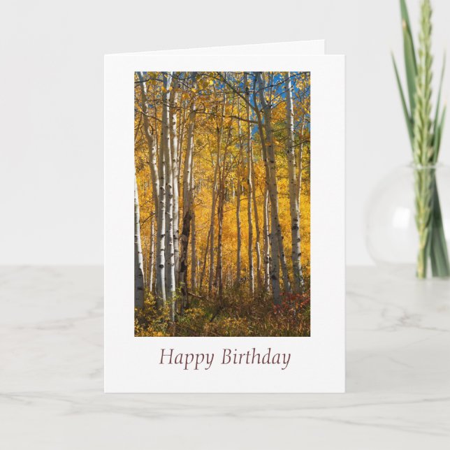 Golden Woods on the Grand Mesa Birthday Card (Front)