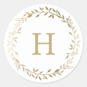 Golden Wreath   Holiday Stickers