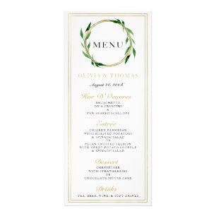 Golden Wreath Wedding Menu