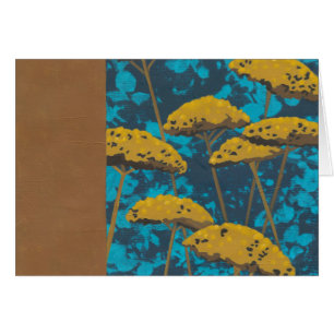 Golden Yarrow Garden with Blue Background