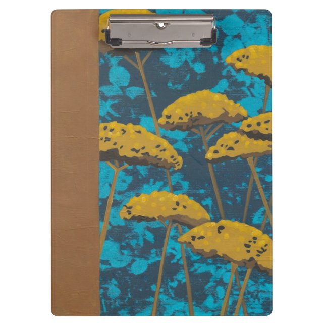 Golden Yarrow Garden with Blue Background Clipboard (Front)