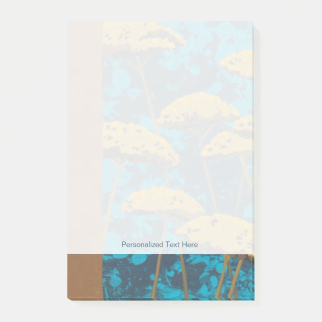 Golden Yarrow Garden with Blue Background Post-it Notes (Front)