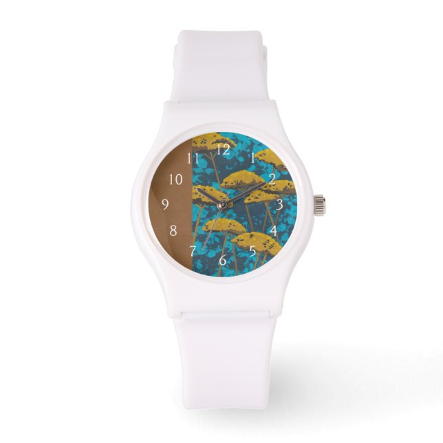 Golden Yarrow Garden with Blue Background Watch (Front)