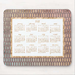 Golden Yearly 2017 Calendar Mouse Pads Rose