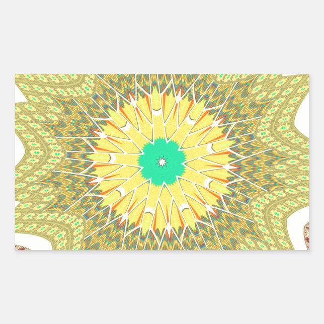 Golden Yellow African ethnic tribal pattern Art  Rectangular Sticker (Front)