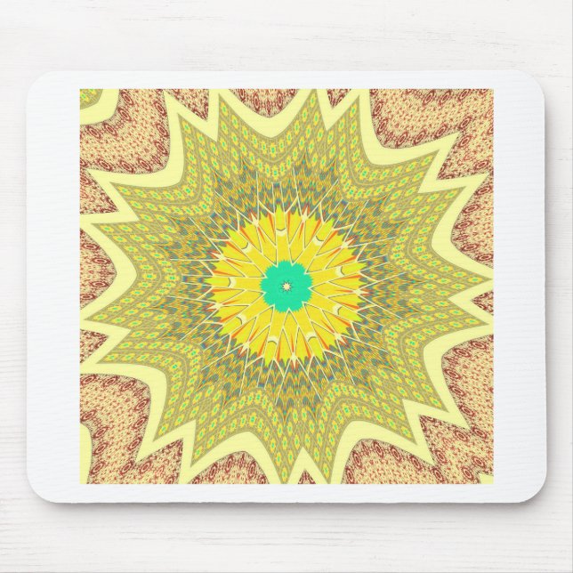 gOLDEN YELLOW African ethnic tribal pattern Mouse Pad (Front)