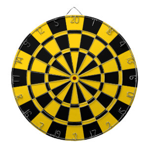 Golden Yellow And Black Dartboard