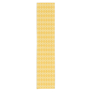 Golden yellow and ivory crosses short table runner