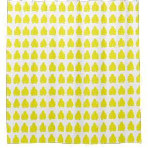 Golden Yellow Asian Moods Buddah Boys Shower Curtain