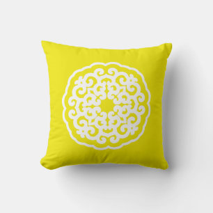 Golden Yellow Asian Moods Mandalla Cushion